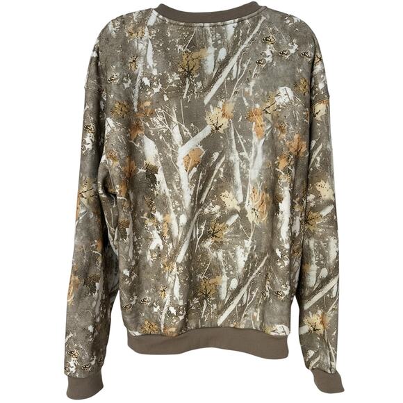 Comfrt The Camo Crew Sweatshirt Camouflage Tan Cream Pullover Men's Size 2XL - Picture 8 of 9